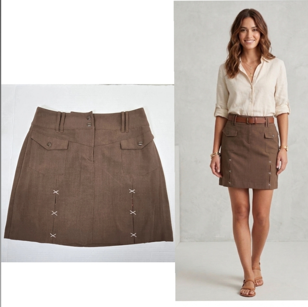 Women's Brown Utility Mini Skirt Size 4